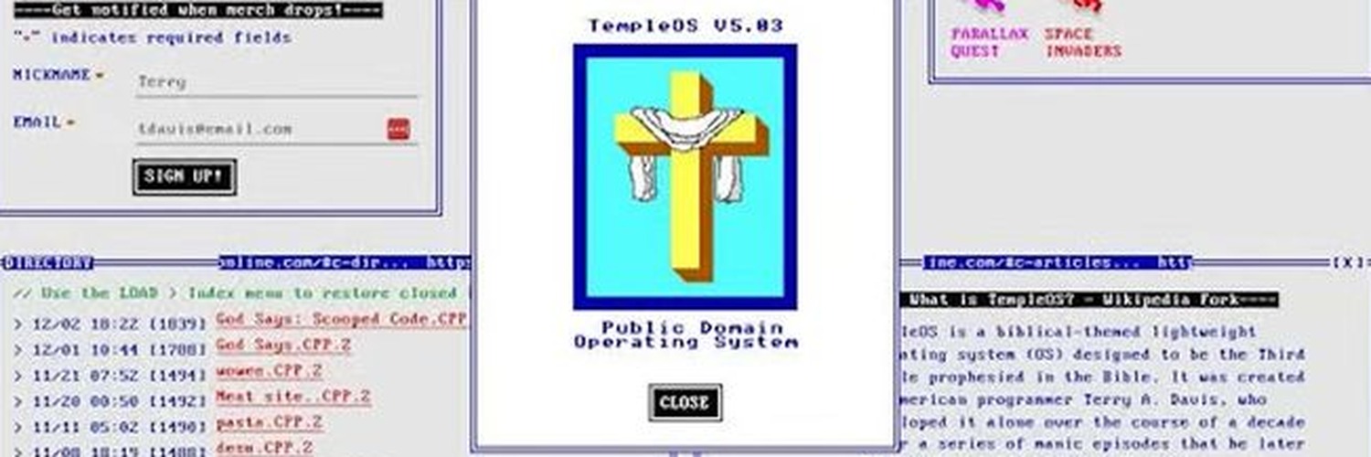 Banner de Missionário do TempleOS
